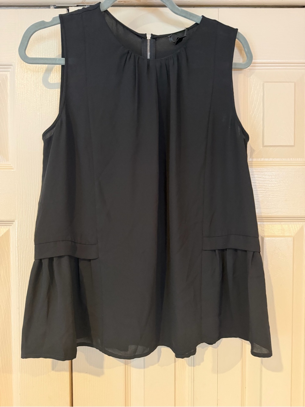 J. Crew Black Sleeveless Blouse with Exposed Zipper